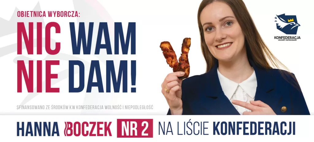 NIC WAM NIE DAM Hanna Boczek, rewers pierdyliard, konfederacja rybnik, wodzisław śląski, racibórz, żory, jastrzębie-zdrój, orzesze